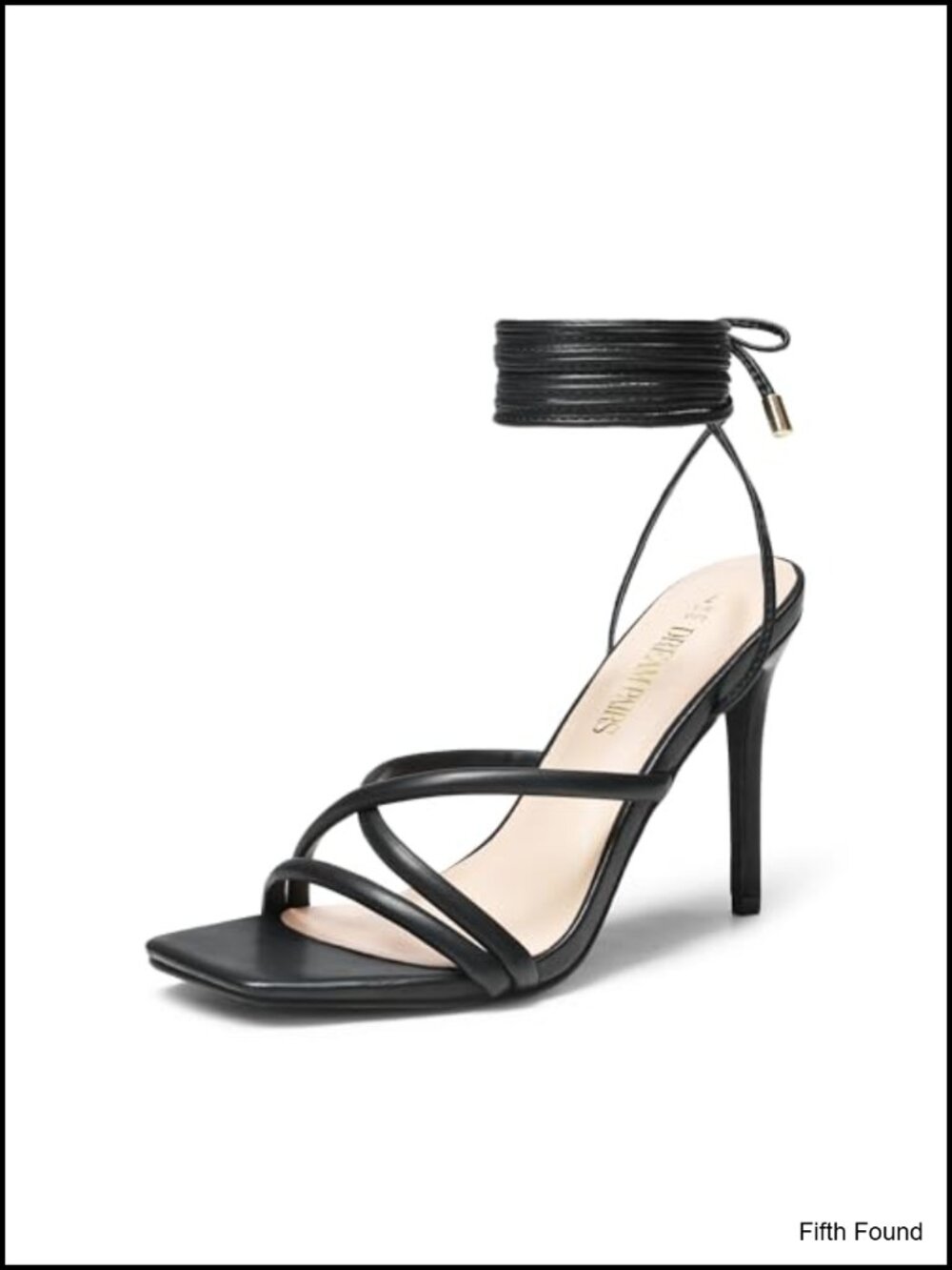 Strappy Lace Up Heeled Sandals Square Open Toe Stiletto Heels for Party Prom